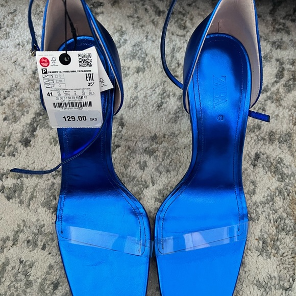 ZARA BLUE COLLECTION HELLS SANDALS - Picture 7 of 9